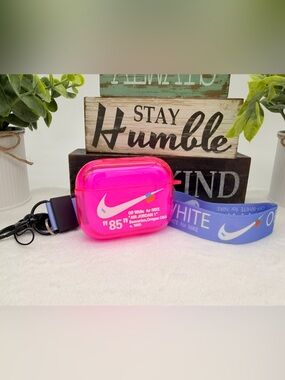 Nike OFF WHITE Design Protective Case for AirPods Pro 3 (2025) Neon Pink